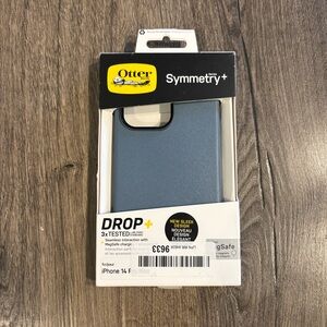 New OtterBox Symmetry+ Series Case for MagSafe for iPhone 14 Large Pro Blue NIB